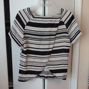 Pixley Black and White Striped Blouse